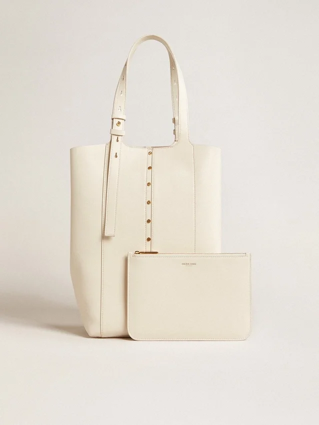 Bolso 24/7 North South en piel color mantequilla con asas ajustables