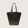 Bolso 24/7 North South en piel envejecida negra con asas ajustables