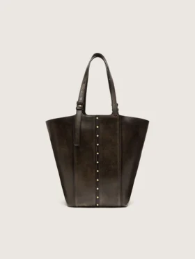 Bolso 24/7 North South en piel envejecida negra con asas ajustables