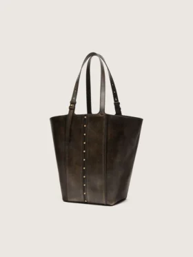 Bolso 24/7 North South en piel envejecida negra con asas ajustables