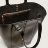 Bolso 24/7 North South en piel envejecida negra con asas ajustables