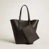 Bolso 24/7 North South en piel negra con asas ajustables