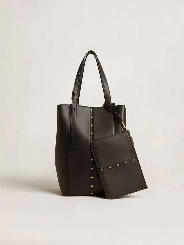 Bolso 24/7 North South en piel negra con asas ajustables