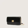 Bolso Gioia en piel negra con detalles dorados