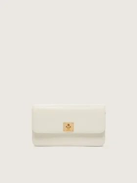 Bolso Gioia en piel repujada color mantequilla con detalles dorados