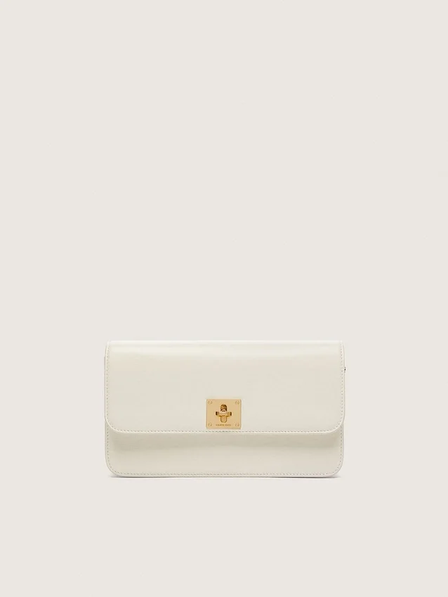 Bolso Gioia en piel repujada color mantequilla con detalles dorados