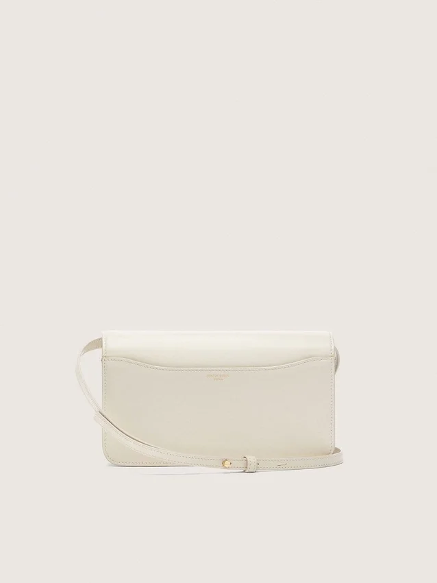 Bolso Gioia en piel repujada color mantequilla con detalles dorados