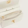 Bolso Gioia en piel repujada color mantequilla con detalles dorados