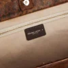 Bolso Pasadena de piel martillada con estampado de leopardo y asas negras a contraste
