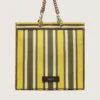 Bolso Spiaggina a rayas en amarillo, verde y marrón