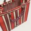 Bolso Spiaggina a rayas en rojo, crema y burdeos