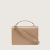 Bolso Venezia en piel beige con detalles dorados