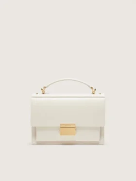 Bolso Venezia en piel de vacuno color mantequilla con detalles dorados