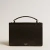 Bolso Venezia en piel metalizada negra con detalles en negro