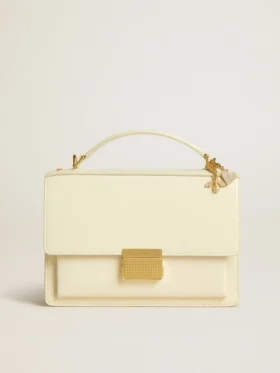 Bolso Venezia en piel repujada color mantequilla con doble colgante