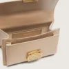Bolso Venezia pequeño en piel beige con detalles dorados