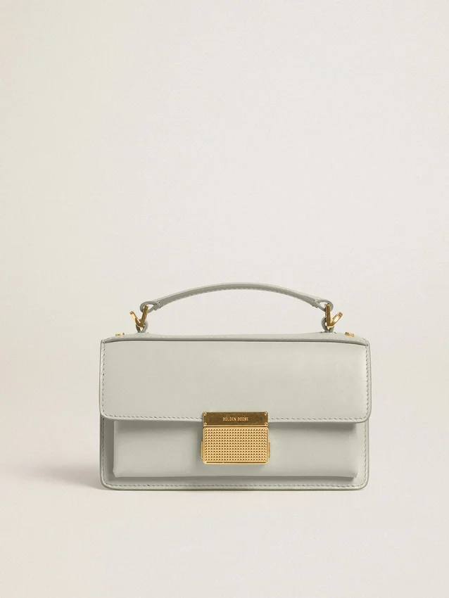 Bolso Venezia pequeño en piel granulada gris mineral con detalles dorados
