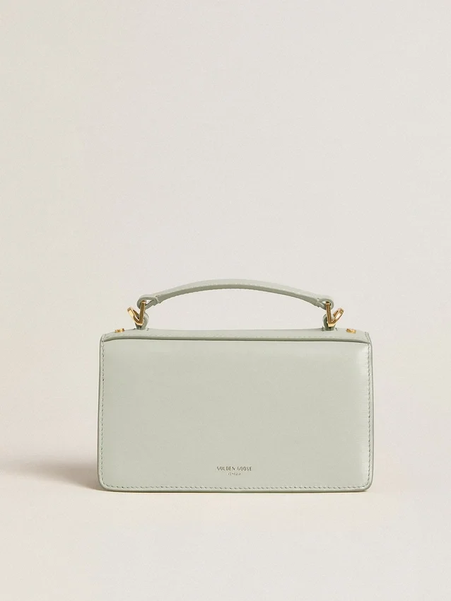 Bolso Venezia pequeño en piel granulada gris mineral con detalles dorados