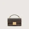 Bolso Venezia pequeño en piel marrón oscuro con hebilla dorada