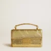 Bolso Venezia pequeño en piel metalizada dorada con detalles dorados