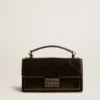 Bolso Venezia pequeño en piel metalizada negra con detalles negros