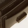 Bolso Venezia pequeño en piel metalizada negra con detalles negros
