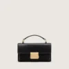 Bolso Venezia pequeño en piel negra con detalles dorados