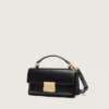Bolso Venezia pequeño en piel negra con detalles dorados