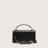Bolso Venezia pequeño en piel negra con detalles dorados