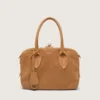 Bolso Vita en ante color camel con detalles dorados
