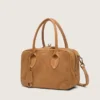 Bolso Vita en ante color camel con detalles dorados