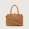 Bolso Vita en ante color camel con detalles dorados