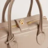 Bolso Vita en piel color topo con detalles dorados