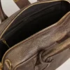 Bolso Vita en piel marrón vintage con detalles dorados