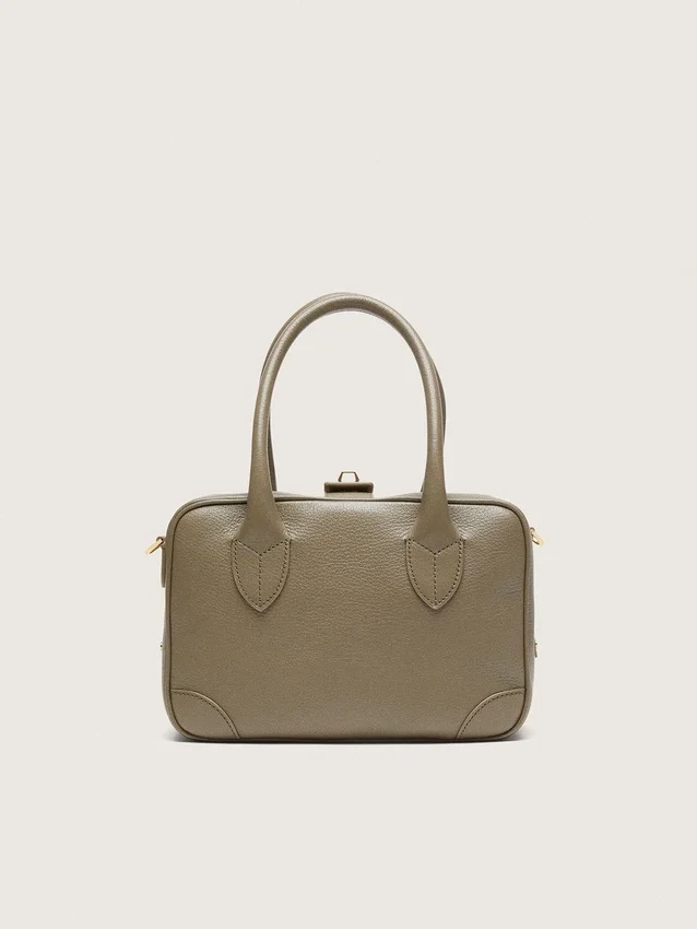 Bolso Vita en piel verde salvia con detalles dorados