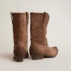 Botas bajas de mujer en ante lavado marrón oscuro