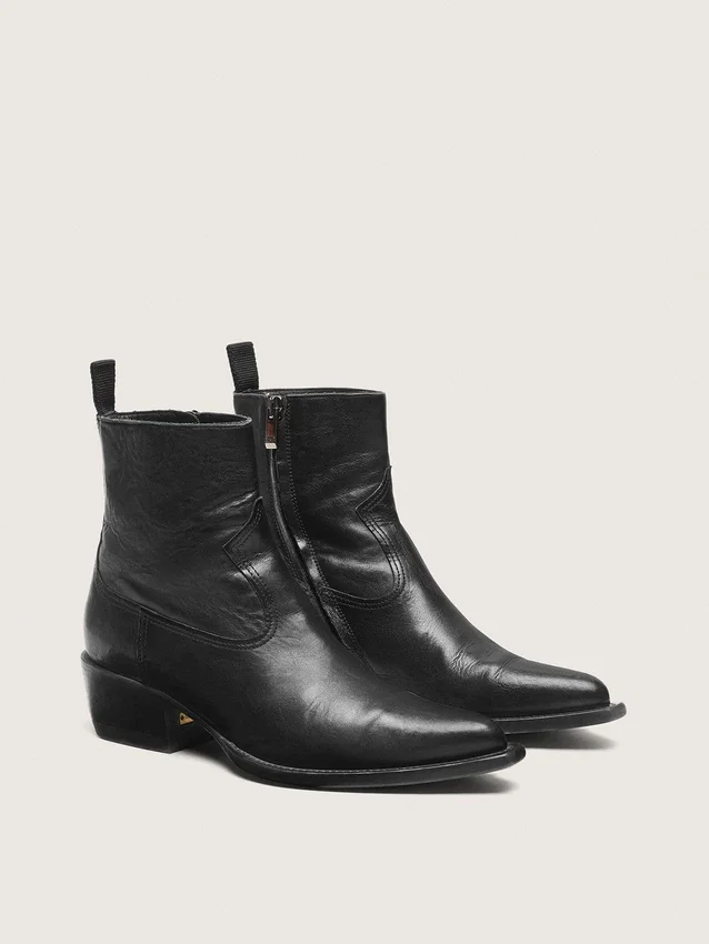 Botas bajas «Debbie» para hombre en piel negra
