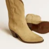 Botas bajas Wish Star en ante encerado color arena con estrella bordada