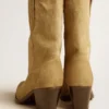 Botas bajas Wish Star en ante encerado color arena con estrella bordada