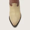 Botas bajas Wish Star para mujer en piel beige y marrón con bordados