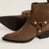 Botas Debbie de caña baja en ante gris paloma con hebilla extraíble