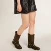 Botas Kurt de piel negra con hebilla plateada