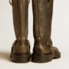 Botas Kurt de piel negra con hebilla plateada