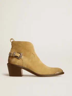 Botas Patty de ante encerado color arena