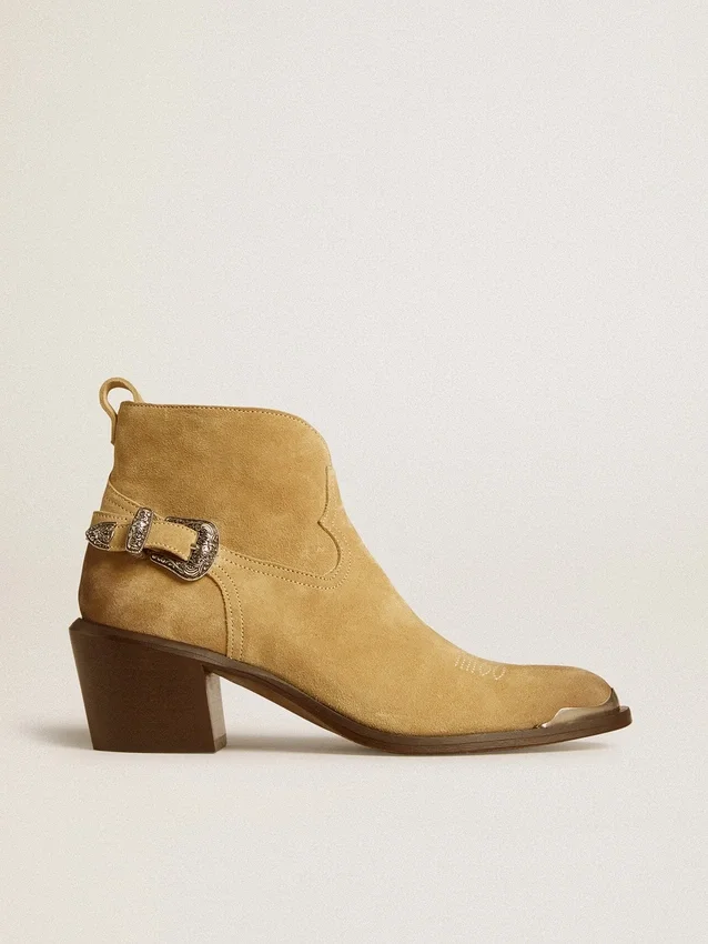 Botas Patty de ante encerado color arena