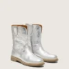 Botas Wish para niños en piel metalizada plateada con bordado de estrellas