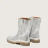 Botas Wish para niños en piel metalizada plateada con bordado de estrellas