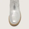 Botas Wish para niños en piel metalizada plateada con bordado de estrellas