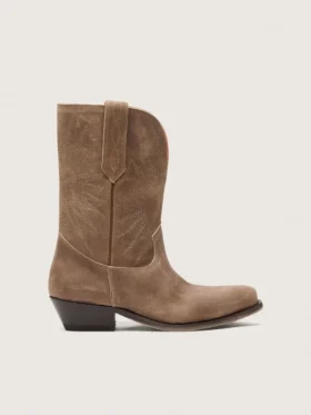 Botas Wish Star bajas para mujer en ante gris con estrella bordada