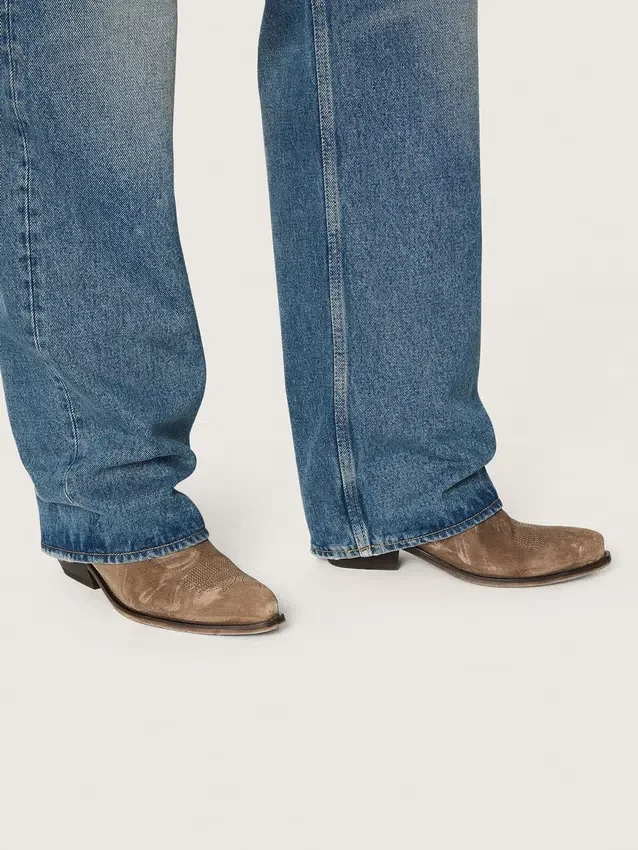 Botas Wish Star bajas para mujer en ante gris con estrella bordada
